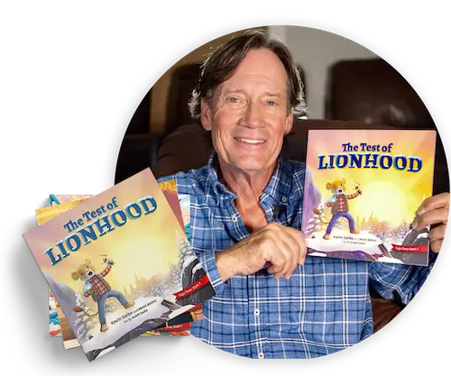 Kevin Sorbo holding his children's book, The Test of Lionhood1