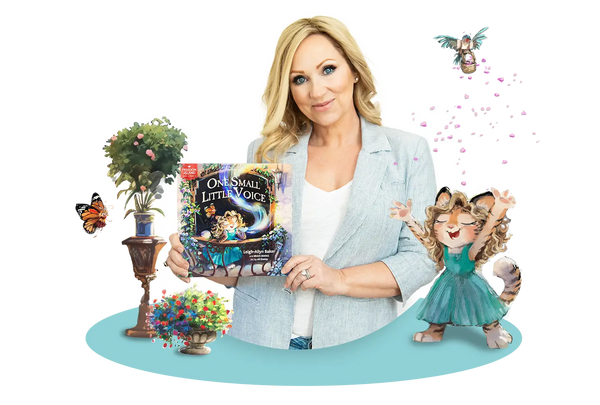 Leigh-Allyn Baker graphic of her holding her new children's book