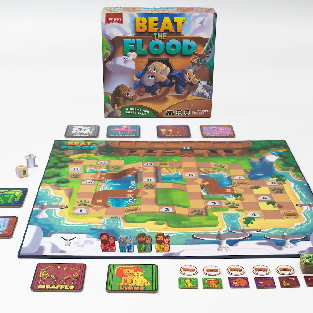 Brave Books Beat the Flood board game set up
