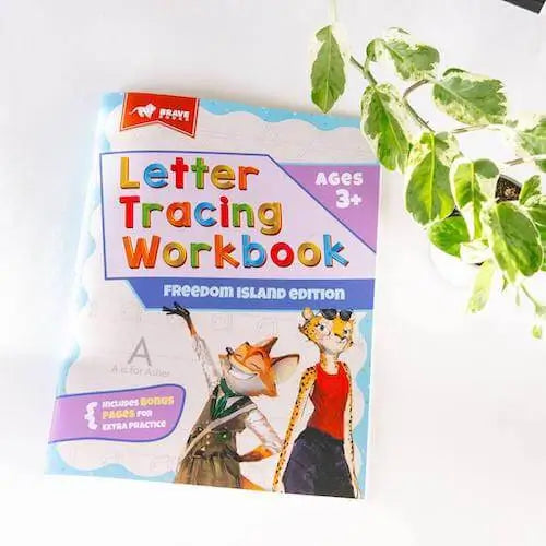 Letter Tracing Workbook: Freedom Island Edition
