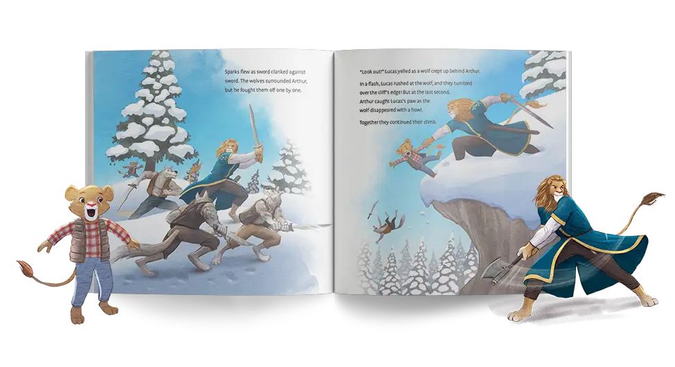 Children's book, The Test of Lionhood interior pages