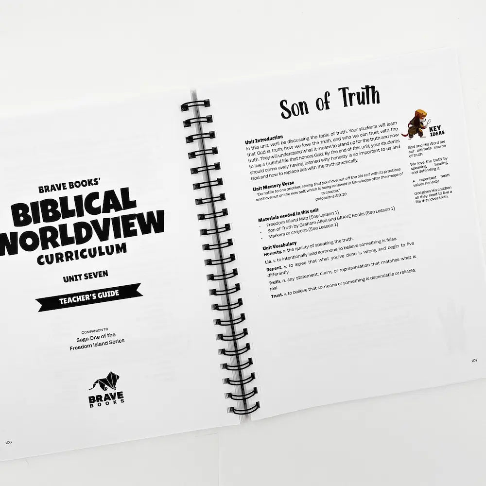 Inside pages of the Biblical Worldview Curriculum
