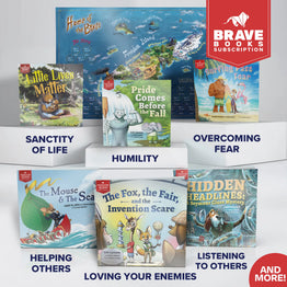 6 Brave Books Freedom Island books with the value that they teach under them