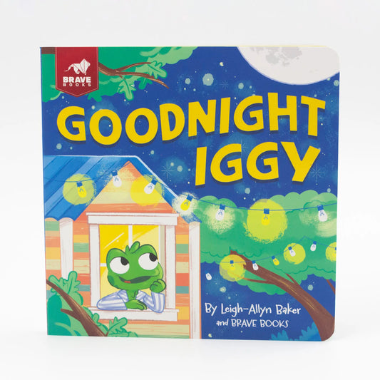 Children's book titled 'Goodnight Iggy' with an iguana character on the cover.