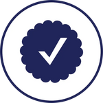 Blue checkmark in a blue circle