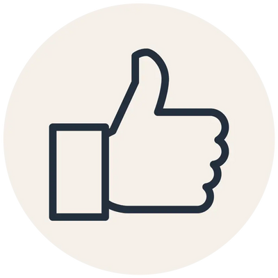 Thumbs up icon representing convenient