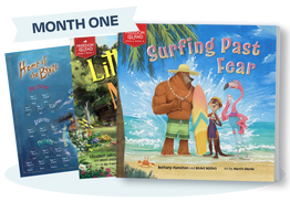 BRAVE Books Surfing Past Fear and Little Lives Matter children's books representing what the first month of Freedom Island Book Club is