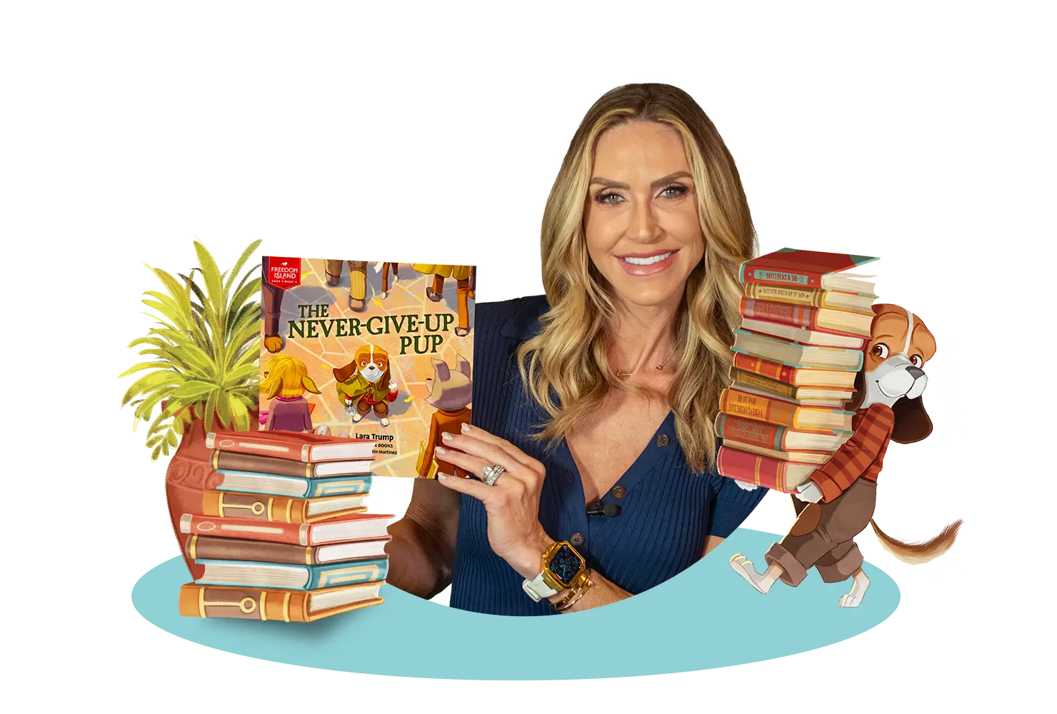 Lara Trump promoting her new children's book, The Never-Give-Up Pup