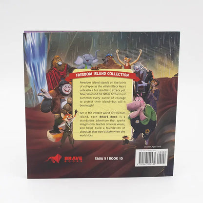 Back cover of a book from the 'Brave' series with animated characters and text.