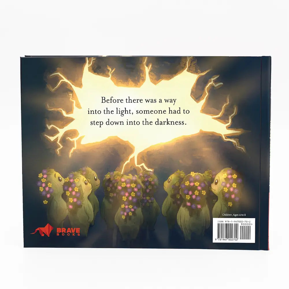 Back cover of a book with text and Brave Games logo on a white background