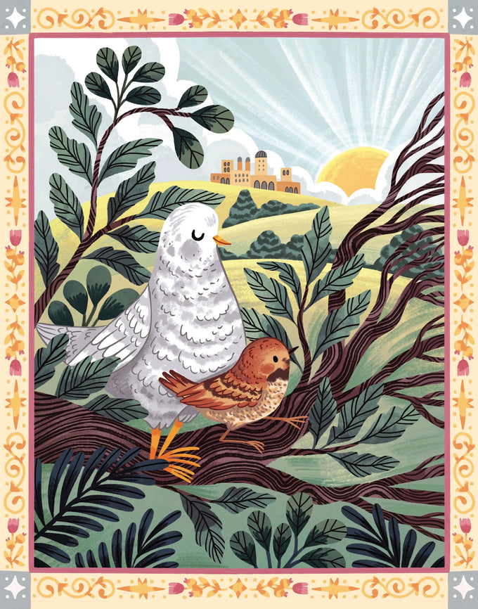 Interior illustration from The World Awaits: Sparrow